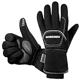 -40°F wasserdichte & Winddichte Thermo-Handschuhe – 3M Thinsulate Winter Touch Screen Warme Handschuhe – zum Radfahren, Reiten, Laufen, für Outdoor-Sport – für Frauen und Männer – Schwarz (L)