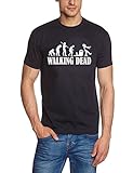 Coole-Fun-T-Shirts Herren Walking Dead Evolution Zombie T-Shirt, Blau (Navy), XXX-Larg