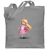 Shirtracer Kinder Karneval und Fasching Kostüme - Tanzende Prinzessin - Unisize - Hellgrau - tanzen - WM101 - Stoffbeutel aus Baumwolle Jutebeutel lange Henk