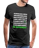Spreadshirt Binärcode Be Different Männer Premium T-Shirt, 5XL, Schw