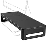 Vaydeer Monitorständer Stahl- Monitor Stand Riser, Metall Monitor Ständer Unterstützung bis zu 32 Zoll für Büro, PC, Computer, Laptop - Schw