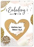 JoliCoon - 10 Luxus Rubbellose Einladung - Personalisierte Einladung - Einladungskarten Geburtstag