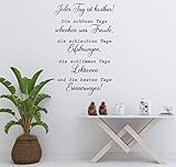 Wandtattoo-Wandaufkleber - Spruch ***Jeder Tag ist kostbar*** - (Größen.- und Farbauswahl)