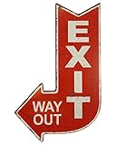 zeitzone Blechschild EXIT Way Out Dekoschild Wegweiser Nostalgie Vintage 40x25