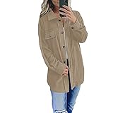 Tbylf Herbst und Winter Neue einfarbige langärmelige Strickjacke Damen Revers lose einreihige Jacke Jacke, Übergangsjacke Damen, Softshelljacke Damen, Strickjacke D