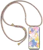 PekaTech Handykette Handyhülle kompatibel mit Samsung Galaxy A5 2016 / A510 Hülle, Smartphone Necklace Hülle mit Band - Transparent Schutzhülle Stossfest - Schnur mit Case zum Umhängen in Rainbow