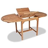 vidaXL Teak Massiv Gartentisch Ausziehbar Balkontisch Gartenmöbel H