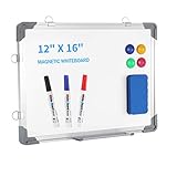 YEWOD Magnetisches Drywipe-Whiteboard mit Aluminiumrahmen,12'x 16 vertikal oder horizontal hängendes Whiteboard für Kinder, Zuhause, Büro, S