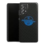 DeinDesign Premium Case kompatibel mit Samsung Galaxy A52s 5G Smartphone Handyhülle Hülle glänzend SC Paderborn 07 Carbon Metallic Look