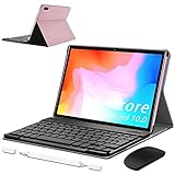 5G Tablet 10 Zoll, 4G LTE Android 10.0 Tablet PC, 2 in1 Tablet mit Tastatur 6 GB RAM + 128 GB ROM,8 Core Prozessor Tablet PC mit 7000mAh Akku, 5G WiFi GPS Bluetooth OTG (Rosa)