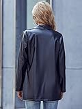Damen-Blazer mit offener Vorderseite Einzelner Knopf Pu. Blattern aus Leder Lässige Langarmjacken fürs Bü