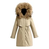 JIEYONG Damenmantel für Winterparka Wintermantal Parka Mantel Damenjacke Fleecejacke Steppjacke Steppmantel Übergangsmantel Übergangsjacke Übergang Lang Winter Outdoor Winterjack