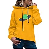 Holywim Herbst Damen Dinosaurier Thema Hoodie Frosch Kapuzenpullover mit KnöPfen MäNtel Sweatshirt Sportshirt Langarm Einfarbiges Mode Kordelzug Pullover Ob