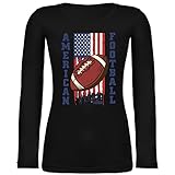 Shirtracer American Football Outfit Trikot - American Football Flagge - blau - S - Schwarz - 32 - BCTW071 - Langarmshirt D