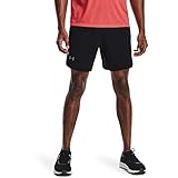 Under Armour Herren atmungsaktive kurze Laufhose, Black / Black / Reflective, M