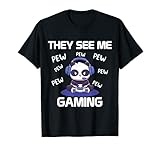 Gaming-Panda – They See Me Gaming – lustiger süßer Gamer T-S