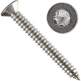 OPIOL QUALITY® Blechschrauben mit Senkkopf und Innensechsrund TX DIN 7982 / ISO 14586 3,9x19 mm aus Edelstahl A2 V2A (10 Stück) Selbstschneidend Torx Form C mit Sp