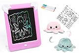 Magnetisches Zeichenbrett + OCTOPUS wendbare magnetische Tafel für Kinder mit Bilderrahmen und LED-Lichtern (8 Lichteffekte, 4 Marker, 20 Stück)