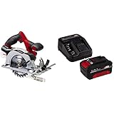 Einhell Akku Handkreissäge TE-CS 18 Li Solo Power X-Change (Lithium Ionen, 18 V, max. 48 mm, Sägeblatt Ø150 x Ø10 mm, 24 Zähne, Staubabsaugadapter, inkl. 4,0 Ah Akku und Ladegerät)