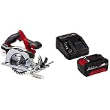 Einhell Akku Handkreissäge TE-CS 18 Li Solo Power X-Change (Lithium Ionen, 18 V, max. 48 mm, Sägeblatt Ø150 x Ø10 mm, 24 Zähne, Staubabsaugadapter, inkl. 4,0 Ah Akku und Ladegerät)