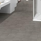 PVC Boden Tarkett Graue Fliese Topaz 70 Baldosa Grey Slate (Breite: 200 cm x Länge: 1000 cm)