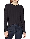 Amazon Essentials Long-Sleeve 100% Cotton Cable Crewneck Sweater Pullover, Schwarz, S