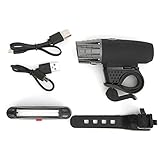 YOPOTIKA USB Wiederaufladbare Fahrrad Frontlicht Rücklicht LED Licht Mountainbike Warnung Radfahren Scheinwerfer Schw