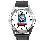 TAPORT Armbanduhr Analog Quarz mit Echtlederband schwarz rund fur Thomas The Train F