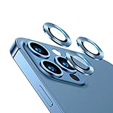 qichenlu [6 Stück・2 Sets Kamera Linsen Glas mit Aluminium Rand kompatibel mit iPhone 13 Pro Max,Einzeln Linsenabdeckung Metall Rahmen (Blau) Hinten Kamera S