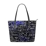 MyDaily Damen Handtasche Mathematische Formeln Lustige PU Leder Tragegriff S