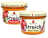 Zwergenwiese Bio Aufstreich Set-2x180g| Bio&Veganer Brotauchstrich| Glutenfreier Streich| aus kontrolliert biologischer Landwirtschaft (Kräuter Tomate/Rucola Tomate)