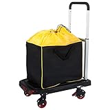 RONGJJ Klappbarer Trolley-Plattformwagen 4-360° Drehbares Rad, Maximale Tragfähigkeit 190 LB Klapphandwagen Für Einkaufen, G