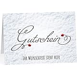 Großer XXL Gutschein (A4) zur Weihnachtszeit - PERSONALISIERT - Kleine Herzchen - große Klappkarte als Geschenk zu Weihnachten für Sie und Ihn, Paare, Freunde, Großeltern und E