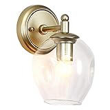 Wandlampe Postmoderne Wandleuchte Glaswandleuchte Gold Schmiedeeisen Lampenfassung Lampenschirm Kann nach oben und unten gedreht werden Wohnzimmer Schlafzimmer Korridor Kreative Beleuchtung(gold) W