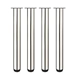 Drenky 4 Stück Möbelfüße Metall Tischbeine Metall 40cm Rund Edelstahl Gebürstet möbelfüße verstellbar Tischbeine Höhenverstellbar Gesamthöhe 400mm-415mm Kommen Mit Edelstahlschrauben für Möbel Projek