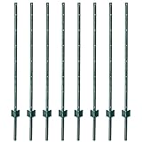 VOSS.farming Zaunpfosten U-Profil 137cm 8 Stück, Metallpfahl Drahtgeflecht, Grün, W