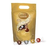 Lindt LINDOR Kugeln Klassische Mischung | 1 KG Beutel | ca. 80 Kugeln Vollmilch-Schokolade, Weiße Schokolade, Dunkle Schokolade | Ideales Pralinen-Geschenk oder Großpackung für Adventskalender 2021