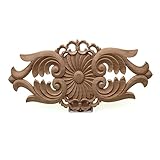 Gaodpz Holzschnitzel europäisch-Stil Applique Massivholzmöbel dekoratives Zubehör Türherz-Blume Geschnitzte Lange Stück
