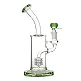 The7boX Water Bong Glass Bongs for Smoking 14mm Green Oil Rig Pipes with Percolator¡­