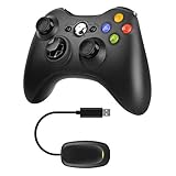 JAMSWALL 2,4 GHz Wireless Controller für Xbox 360, Xbox 360 Wireless Controller mit Empfänger, Dual-Vibration Verbessertes ergonomisches Design Gamepad Joystick für Xbox 360 /PS3 /PC Windows7 / 8/10