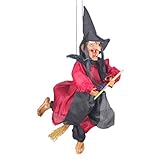 Toyvian Halloween-Hexe zum Aufhängen, Stimmenaktivierung, Induktion, Hängedekoration, ohne Batterie (zufällige Farbe)