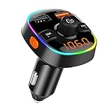 Huan store Fm Transmitter Wireless Bluetooth 5.0 Freisprecheinrichtung MP3. Spieler Bluetooth Kit. Fm Modulator Dual. USB Ladegerät RGB Leichter Safe (Color Name : Black)