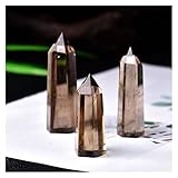 YSDSPTG Rohsteine Mischung 1PC Natürliche Quarz Tee Kristall Punkt Healing Rauchigen Stein Hexagonal Prismen Quarz Obelisk Zauberstab Behandlung Stein DIY Geschenk Reiki (Größe : 51-60mm)