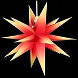 Angebot: Annaberger Faltstern - Weihnachtsstern - Rot-Gelb 60cm mit Beleuchtungsset Erzgebirg