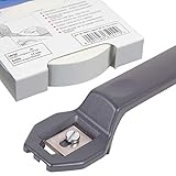 2-in-1-SET Kantenumleimer + Kantenschneider | 17 mm x 10 Meter Rolle in WEISS Melamin Umleimer mit Schmelzkleber weiß glatt matt ohne Struktur zum Aufbüg