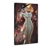 Game Resident Evil Village Alcina Dimitrescu und Daniela Leinwand Poster Schlafzimmer Dekor Sport Landschaft Büro Zimmer Dekor Geschenk Rahmen: 50 × 75