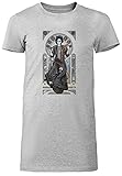 Sandmann Endlos Traum Damen T-Shirt Kleid Lang Grau Rundhals Leichtes Lässiges Kurzarm Women's Grey Crew Neck Casual Short S