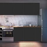 KINLO 61x500cm Klebefolie Dekofolie Möbelfolie Tapeten Selbstklebende Folie Matt Verdickte Küchenschrank Aufkleber für Möbel Schrank Tische Wand, Schw