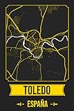 TOLEDO España Cuaderno: Squareious de la Ciudad de TOLEDO, Hoja Forrada, Diario 200 PÁGINAS, 6x9