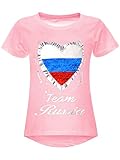 BEZLIT Mädchen WM 2018 T-Shirt Russia Wende-Pailletten Russland Herz 22737 Pink Größe 116